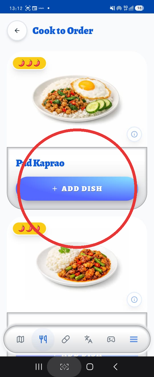 Choose Pad Kaprao in Speak Thai for Me