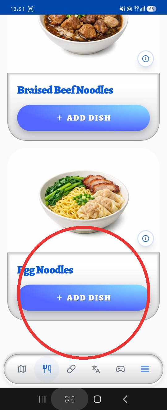 Choose Egg Noodles in Speak Thai for Me